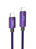 U125 สาย​ชาร์จมีจอ LED Support laptop 27W PD 1.2M สีม่วง