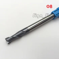 2PCS 2F 8mm Two flutes 8*8*20mm HRC55 long length tungsten carbide end mill bit CNC milling cutter 100mm Lengthen