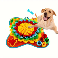 Snuffle Mat For Dog, Colorful Flowers Bones Pet Sniffing TrainingBlanket, Durable Interactive Dog Puzzle Toys
