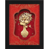 雅鑑鑫品金箔畫平安豐收系列 ~南瓜【金玉滿堂】...27x34cm