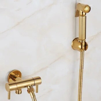 Solid Brass Golden Bidet Set Toilet Handheld Bidet Toilet Spray Gun Bidet Faucet Brass Faucet Hand Shower Holder &amp; hose