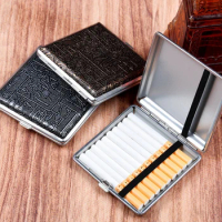 Double-open Tobacco Case Leather Smoking Box Cigarette Case 20 Capacity Cigarette Holder Smoking Accessories