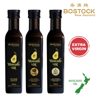 【壽滿趣- Bostock】紐西蘭頂級冷壓初榨酪梨油1+蒜香風味酪梨油1+松露風味酪梨油1(250ml x3)