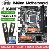 B460M LGA1200 Motherboard set i5 10400F processor 2*16=32GB DDR4 2666MHz Desktop memory kit Support Intel i3i5i7 CPU 10 Core