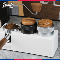木紋咖啡壓粉器二合一按壓式螺紋底彈力布粉器填壓座底座