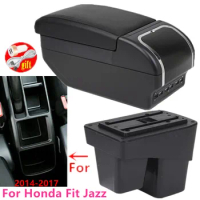 For Honda Jazz Armrest Box For Honda Fit Jazz 3 Car Armrest 2014 2015 2016 2017 2018 2019 2020 Armrest Storage box Auto Parts