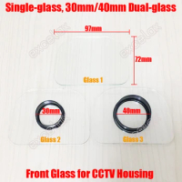 2PCS/Lot 97x72mm Transparent Front Single Glass Dual-Glass for Side Open CCTV Camera Housing Enclosure