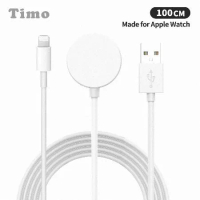 【Timo】for Apple Watch 二合一磁吸手錶充電器/充電線(USB+Lightning/100cm)