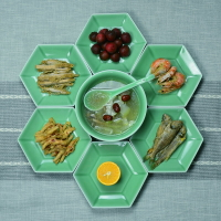 龍泉青瓷餐具家用菜盤創意個性盤子拼盤套裝組合團圓聚餐碗碟盤子