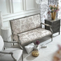 Palace European style jacquard fabric sofa combination living room minimalist European style peach blossom wood retro furniture