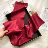 Spot parcel post Hangzhou Silk Chinese Red Women's Spring and Autumn Thin Mother Mulberry Silk Long Silk Scarf Red Silk Scarf Gift