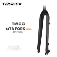 TOSEEK MTB Full Carbon Fiber Bike Front Fork 26/27.5/29" Rigid Bicycle Fork Straight Tube 560g Carbon Lightweight Bike Fork
