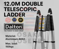 DALTON Tangga aluminium lipat teleskopik 12 meter Double teleskopik 12 meter Tangga teleskopik doubl