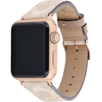 COACH Apple Watch 錶帶 38/40mm 適用 皮錶帶 新春送禮- 淺色x玫瑰金(不含手錶)