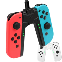Joy-Con Grips Charging Dock Adapter for Nintendo Switch OLED V-shaped Joy-Con Handle Controller Charger Adapter