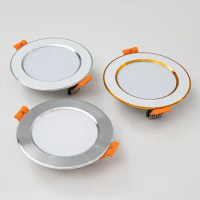 LED Downlight 220V 3-color dimming LED downlight Dimmable 5W 7W 9W 12W 15W Recessed in LED Ceiling Downlight Light Lamp