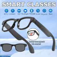 Smart Glasses Anti-UV AI Voice Assistant Music Headphones Bluetooth Call Outdoor Sports Camera Fashi