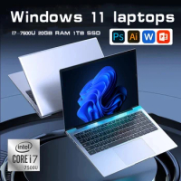 Portable Windows 11 Laptop Computer PC Intel Core i7-7500U 14.1 Inch 20GB RAM 1TB/2TB SSD 1920*1080 Resolution Office Study PC