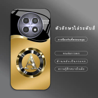 เคสโทรศัพท์กระจก สำหรับ RealMe 12 ไล่ระดับสีทอง 26 ตัวอักษร สวยและศิลปะสุดๆ 26ZM4