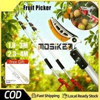 1.8-4M Fruit Picker Scissors Telescopic High-altitude galah kait buah Tall Tree Pruning Shears Saw