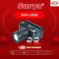 SURYA Senter Kepala Cas LED ZOOM Cahaya Putih