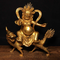 純銅老黃銅鎏金藏佛佛像密宗財寶佛像擺件白財神居家擺件