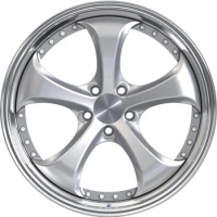 for New Design Custom Polished Silver 16/17/19/21/23 Inch 2 Piece 5X100 5X114.3 5X120 5 Spoke Passenger Car Alloy Forged Wheel