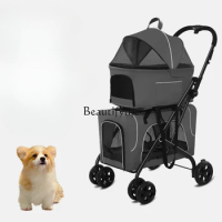 Cat Outing Pet Lightweight Trolley Foldable Separation Cage Stylish and Portable Comfortable and Breathable