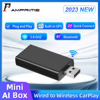 AMPrime ไร้สาย Apple CarPlay Mini Ai Carplay Wireless Adapter USB Dongle สำหรับ Audi Benz VW Porsche Honda Toyota OEM Car