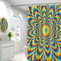 Waterproof Thickened Printed Shower Curtain PEVA Shower Curtain Floral Swirl Fantasy Bathroom Curtai