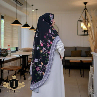 Kerudung/Khimar/hijab “PRINTING Payet ( Aurora )''Polos Jumbo OVAL ORIGINAL THEWA Cantik Doll Ceruty