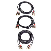 For TV Amplifier Speaker 2 RCA to 2 RCA Cable 1m 2m 3m Male to Male Audio Cord