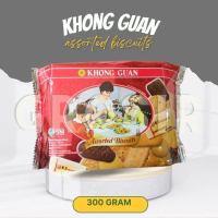 ZB502 Cemilan / Biskuit Khong Guan Merah Aneka Rasa Assorted Biscuits 300Gr BERGARANSI