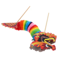 Chinese New Year Dragon Spring Festival Dragon Lantern Hand String Puppet Rod 3D Paper Dragon Chinese Marionette Dragon