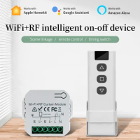 Tuya WiFi Smart Curtain Switch Module 433MHz Smart Curtain Switch Remote Control Smart Life APP For Works With Alexa Google Home