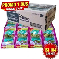 1 DUS RINSO CAIR KEMASAN RENCENG 500 ISI 104 /96 PCS
