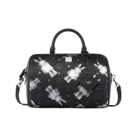 MCM Ella Boston Bag in Rabot Visetos Black