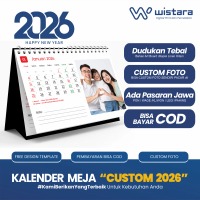 Kalender Meja Custom 2026 Jilid Spiral Dudukan Tebal