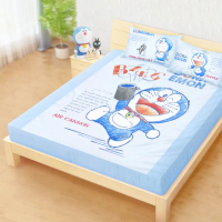 【享夢城堡】雙人加大床包枕套6x6.2三件組(哆啦A夢DORAEMON 祕密道具素描集-藍)