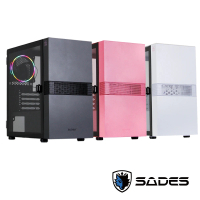 【SADES 賽德斯】Color Sprite 彩色精靈 MATX 水冷電腦機箱 / 機殼(Angel Edition)