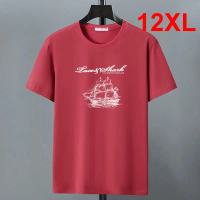Green T-Shirt 2022 Summer Tshirt Men Cotton T Shirt 10XL 12XL Big Size Short Sleeve Tees Male Printe