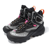 【MERRELL】戶外鞋 Rogue Hiker Mid GTX 女鞋 黑 白 防水 抓地 郊山 登山鞋(ML037934)