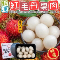 【五甲木】泰國鮮凍紅毛丹果肉10盒(14-17顆_約250g/盒)