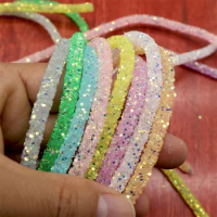 1yard or 10yards 6mm Resin Glitter Jelly Rope Sequin Trimming DIY Jewelry Bracelet Necklace Garment Shoes Party Decor Wedding