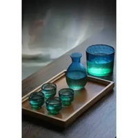 SSGP Set Teko Gelas Kaca Borosilikat - Elegan, Estetik, Premium, Multifungsi IH Biru