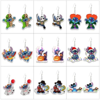 Disney Halloween Mickey Mouse Print Resin Earrings Cartoon Cosplay  Characters Handcraft Acrylic Epoxy Fish Hook Earrings