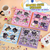 Sticker Kuromi Dễ Thương Sanrio Cho Bé Gái Hộp Quà Tặng DIY Cinnamoroll Melody Hoạt Hình Sticker Giấ