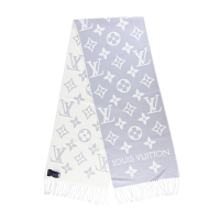Louis Vuitton Essential Monogram圖案羊毛圍巾(灰色)M77727