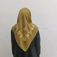 Jilbab Sulam Timbul Senada Pinggir Rajut Khas Bukittinggi biru langit