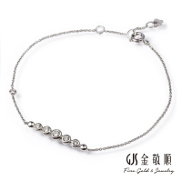 【GJS 金敬順】天然鑽石手鍊包鑲排鑽(0.31克拉/18K金/750KG)